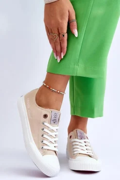 Damskie Cross Jeans Damskie Trampki LL2R4070 Beżowe