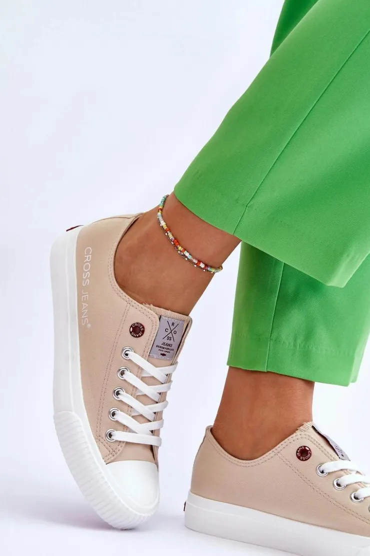 Damskie Cross Jeans Damskie Trampki LL2R4070 Beżowe