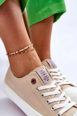 Damskie Cross Jeans Damskie Trampki LL2R4070 Beżowe