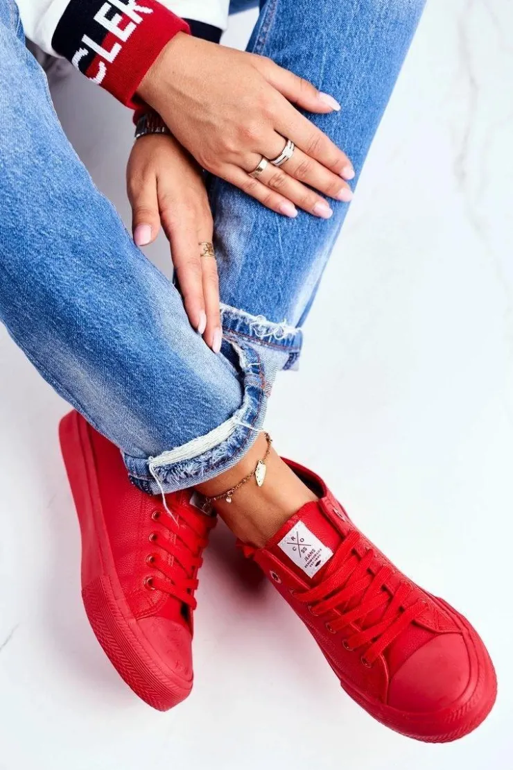 New Cross Jeans Damskie Trampki Czerwone DD2R4032