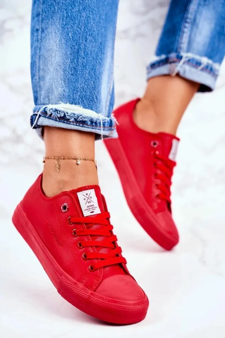 New Cross Jeans Damskie Trampki Czerwone DD2R4032