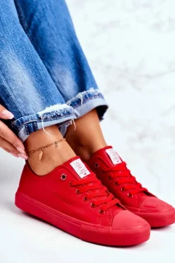 New Cross Jeans Damskie Trampki Czerwone DD2R4032