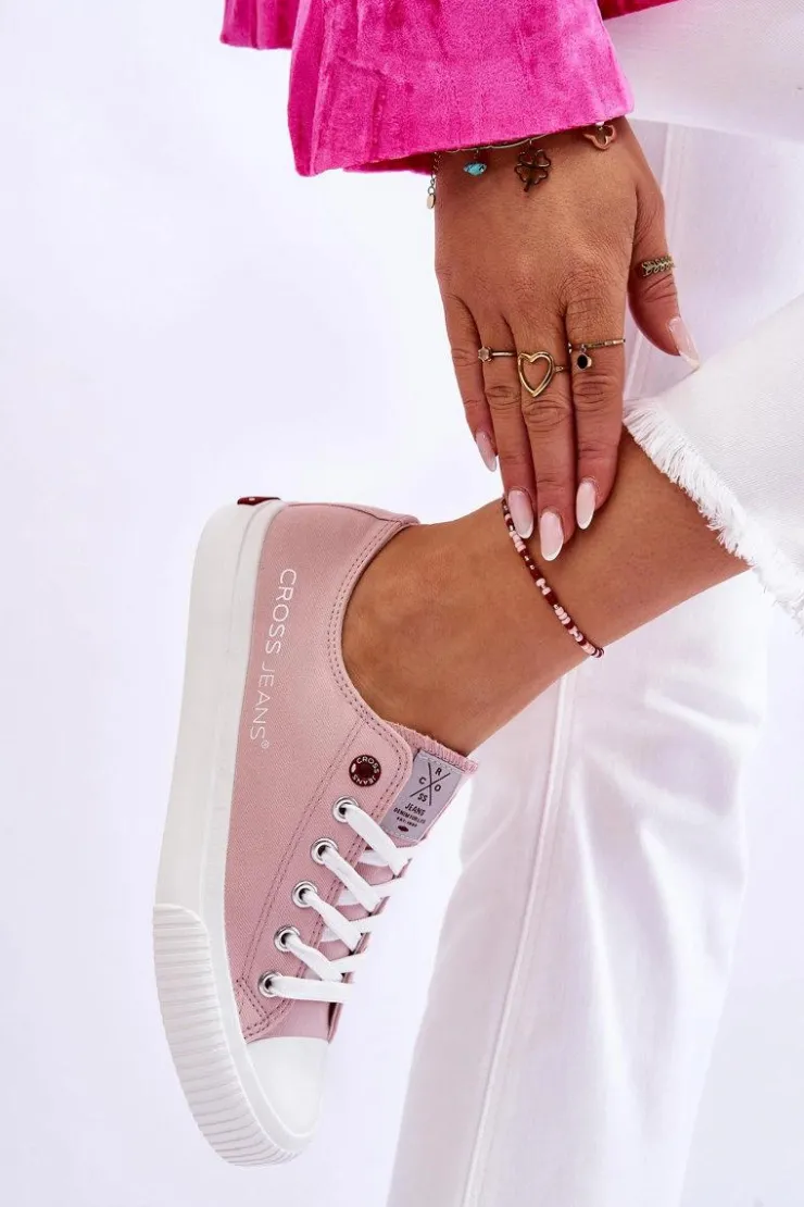 Cross Jeans Trampki Damskie Cross Jeans|Trampki Damskie Niskie*Damskie Trampki LL2R4068 Nude