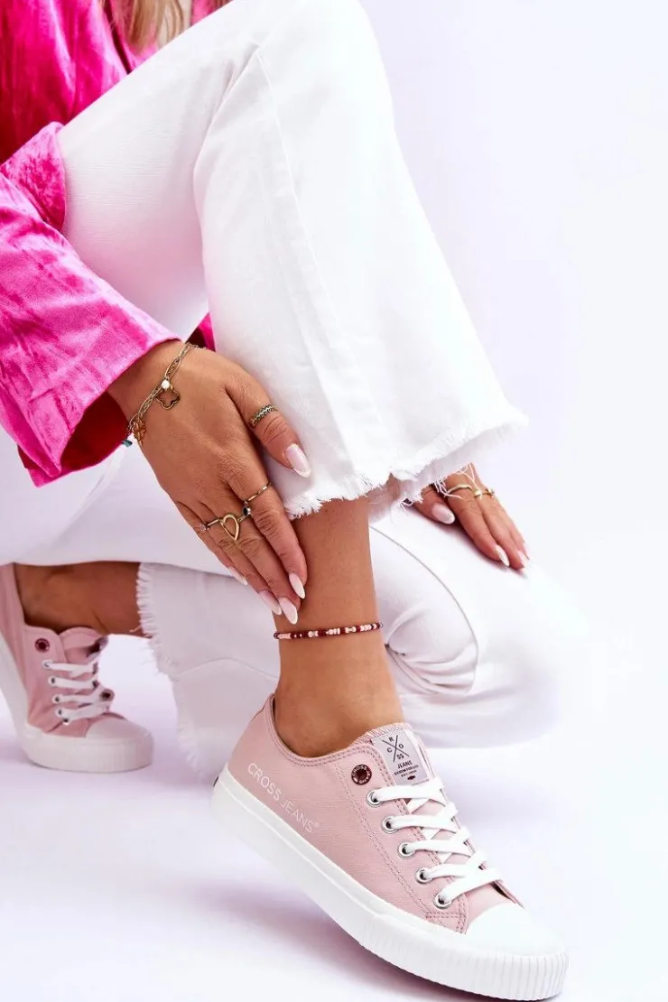 Cross Jeans Trampki Damskie Cross Jeans|Trampki Damskie Niskie*Damskie Trampki LL2R4068 Nude