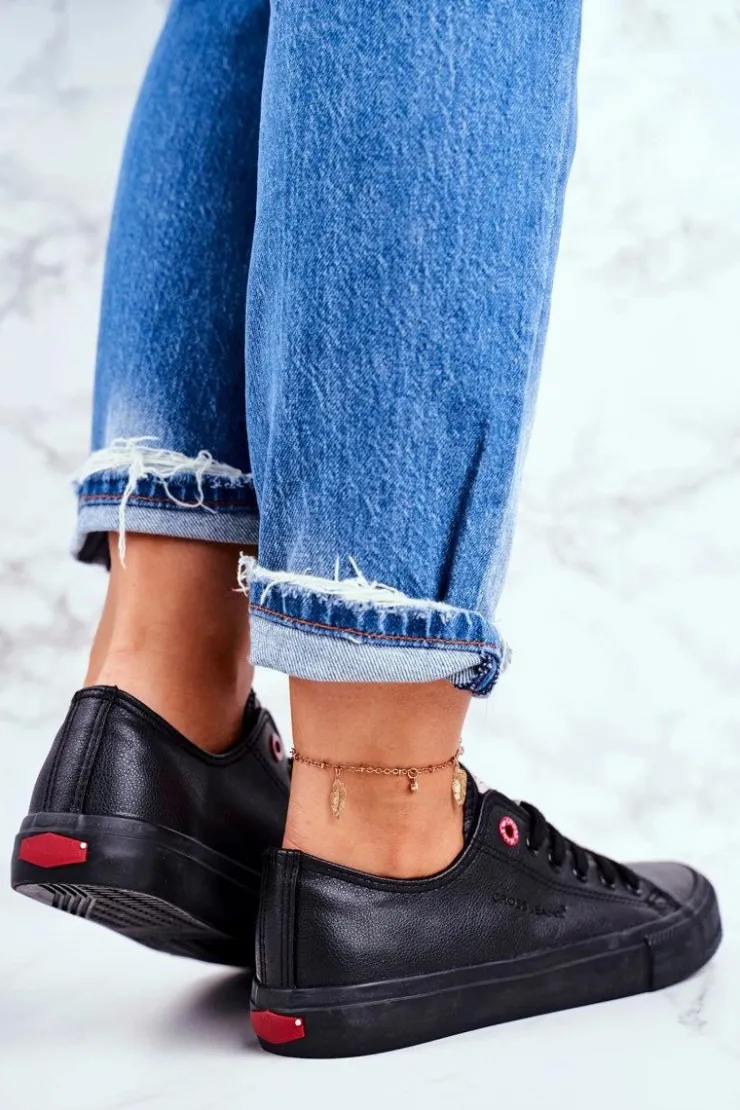 Damskie Cross Jeans Damskie Trampki Czarne DD2R4029C