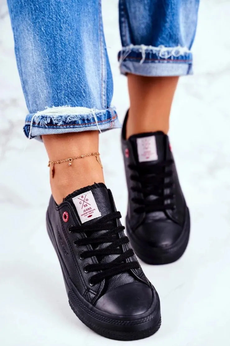 Cross Jeans Trampki Damskie Cross Jeans|Trampki Damskie Niskie*Damskie Trampki Czarne DD2R4029