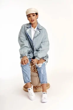 Damskie Big Star Shoes Damskie Trampki Na Dużej Podeszwie BIG STAR FF274245 Białe