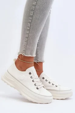 Discount Big Star Shoes Damskie Trampki Na Masywnej Podeszwie Big Star NN274126 Białe Biały