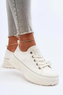 Discount Big Star Shoes Damskie Trampki Na Masywnej Podeszwie Big Star NN274126 Białe Biały