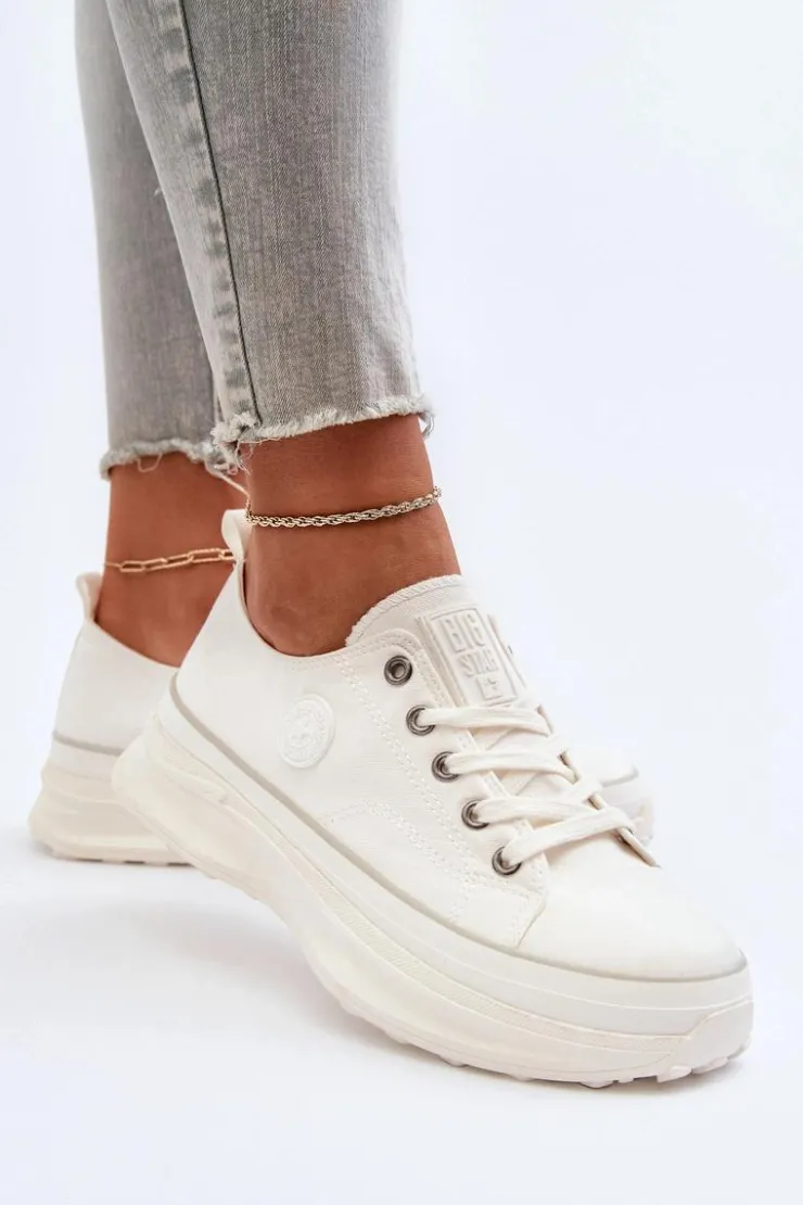 Discount Big Star Shoes Damskie Trampki Na Masywnej Podeszwie Big Star NN274126 Białe Biały