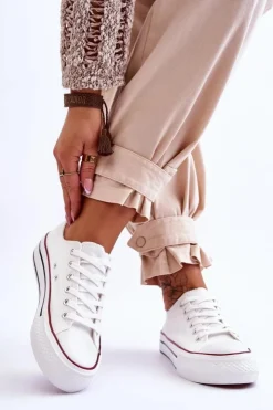 Boto Trampki Damskie Niskie*Damskie Trampki Na Masywnej Platformie Białe Ember