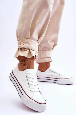 Boto Trampki Damskie Niskie*Damskie Trampki Na Masywnej Platformie Białe Ember