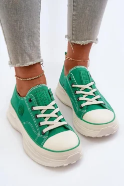 Damskie Big Star Shoes Damskie Trampki Na Masywnej Podeszwie Big Star NN274130 Zielone