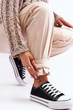 Online Boto Damskie Trampki Na Masywnej Platformie Czarne Ember