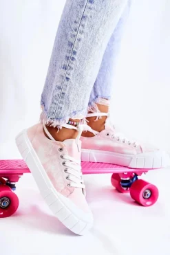 Boto Trampki Damskie Niskie*Damskie Trampki Na Platformie Różowe Comes