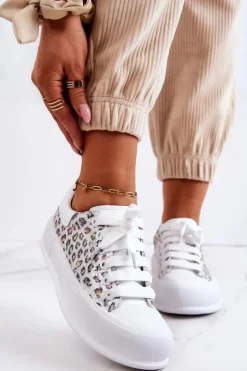 GOE Trampki Damskie Niskie|Sneakersy Damskie*Damskie Trampki Na Platformie JJ2N4075 Białe