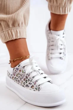 GOE Trampki Damskie Niskie|Sneakersy Damskie*Damskie Trampki Na Platformie JJ2N4075 Białe