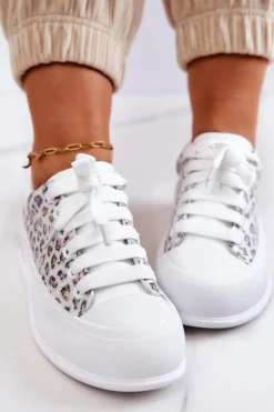 GOE Trampki Damskie Niskie|Sneakersy Damskie*Damskie Trampki Na Platformie JJ2N4075 Białe