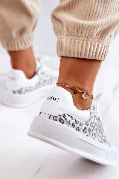 GOE Trampki Damskie Niskie|Sneakersy Damskie*Damskie Trampki Na Platformie JJ2N4075 Białe