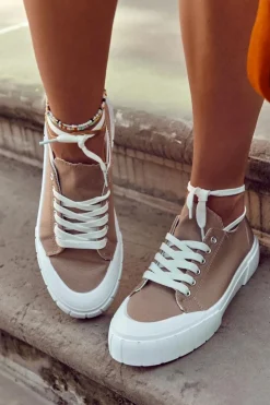 Damskie Boto Damskie Trampki Na Platformie Brązowe Comes