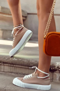 Damskie Boto Damskie Trampki Na Platformie Brązowe Comes