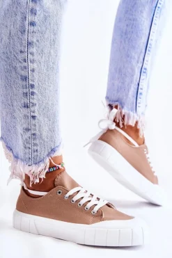 Damskie Boto Damskie Trampki Na Platformie Brązowe Comes