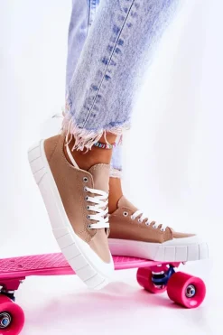 Damskie Boto Damskie Trampki Na Platformie Brązowe Comes