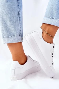 Damskie Big Star Shoes Damskie Trampki Na Platformie BIG STAR II274348 Białe