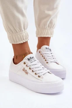 Lee Cooper Trampki Damskie Niskie*Damskie Trampki Na Platformie LCW-24-31-2725 Białe