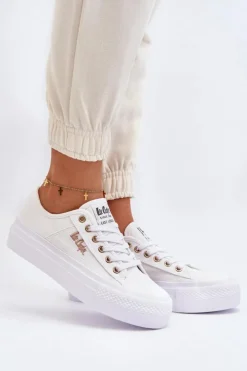 Lee Cooper Trampki Damskie Niskie*Damskie Trampki Na Platformie LCW-24-31-2725 Białe
