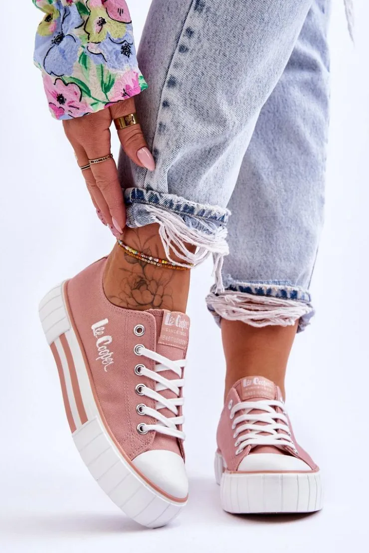 Lee Cooper Damskie Trampki Na Platformie LCW-23-31-1804L Różowe