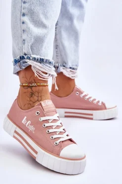 Lee Cooper Damskie Trampki Na Platformie LCW-23-31-1804L Różowe