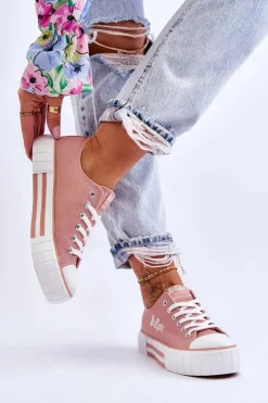 Lee Cooper Damskie Trampki Na Platformie LCW-23-31-1804L Różowe