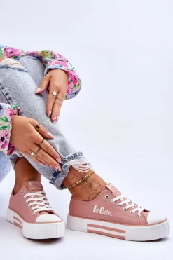 Lee Cooper Damskie Trampki Na Platformie LCW-23-31-1804L Różowe