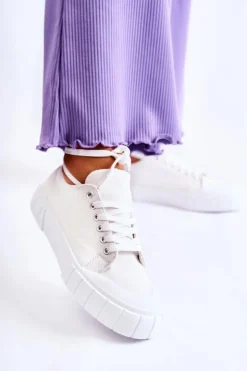 Damskie Boto Damskie Trampki Na Platformie Białe Comes