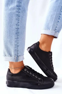 Damskie Big Star Shoes Damskie Trampki Na Platformie BIG STAR II274345 Czarne