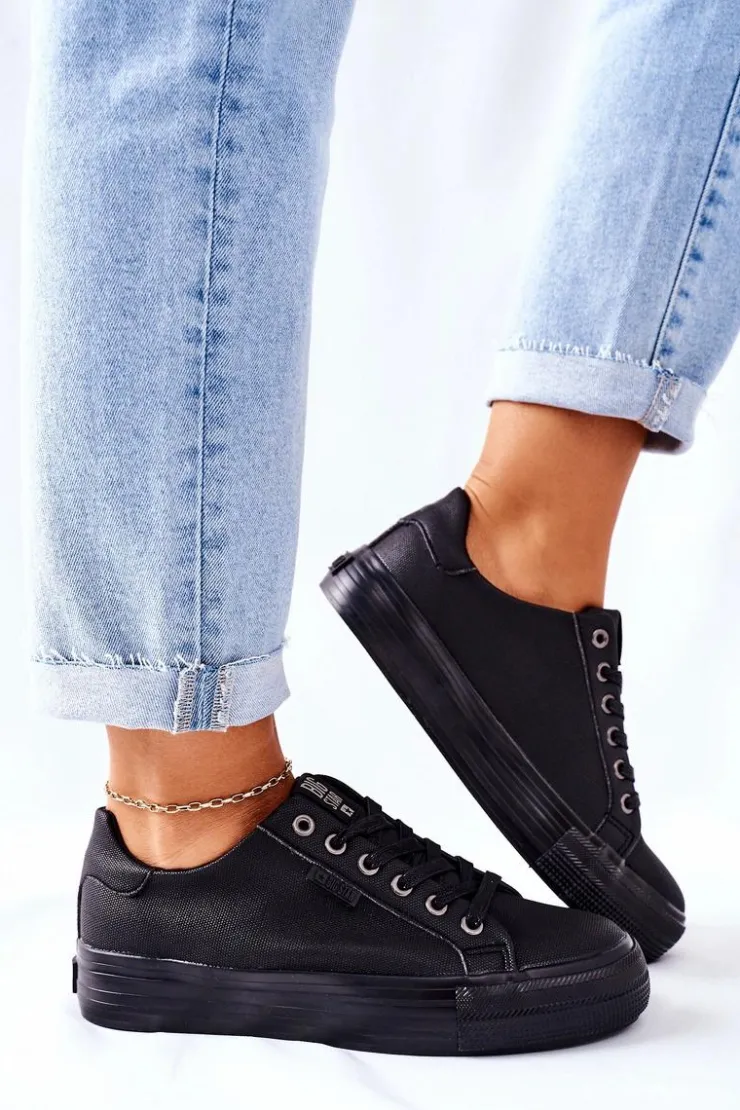 Damskie Big Star Shoes Damskie Trampki Na Platformie BIG STAR II274345 Czarne
