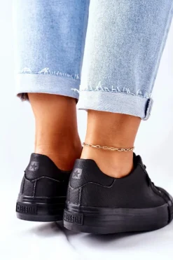 Damskie Big Star Shoes Damskie Trampki Na Platformie BIG STAR II274345 Czarne