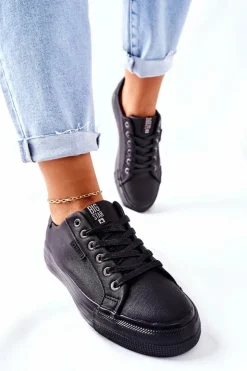 Damskie Big Star Shoes Damskie Trampki Na Platformie BIG STAR II274345 Czarne