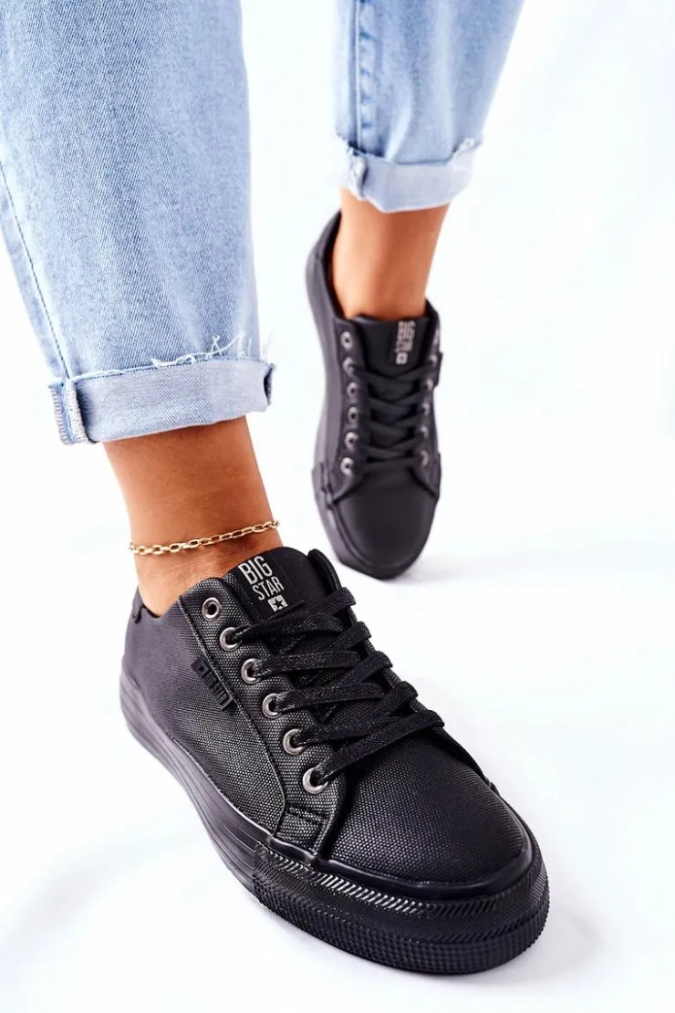Damskie Big Star Shoes Damskie Trampki Na Platformie BIG STAR II274345 Czarne