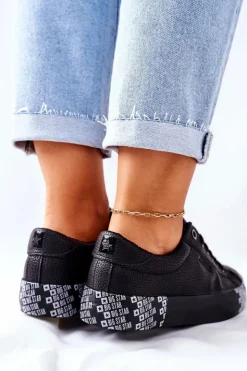 Damskie Big Star Shoes Damskie Trampki Na Platformie BIG STAR II274183 Czarne