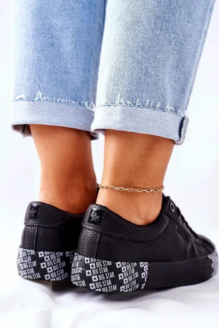Damskie Big Star Shoes Damskie Trampki Na Platformie BIG STAR II274183 Czarne