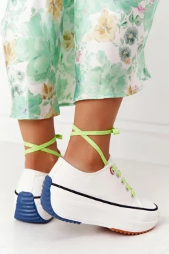 Online Evento Damskie Trampki Na Platformie Białe Electric Love
