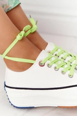 Online Evento Damskie Trampki Na Platformie Białe Electric Love