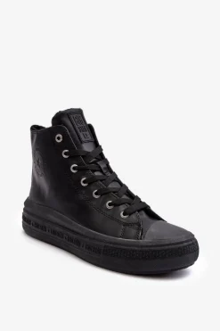 Damskie Big Star Shoes Damskie Trampki Na Suwak Ocieplane Czarne Big Star MM274023