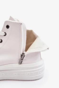 Online Big Star Shoes Damskie Trampki Na Suwak Ocieplane Białe Big Star MM274021