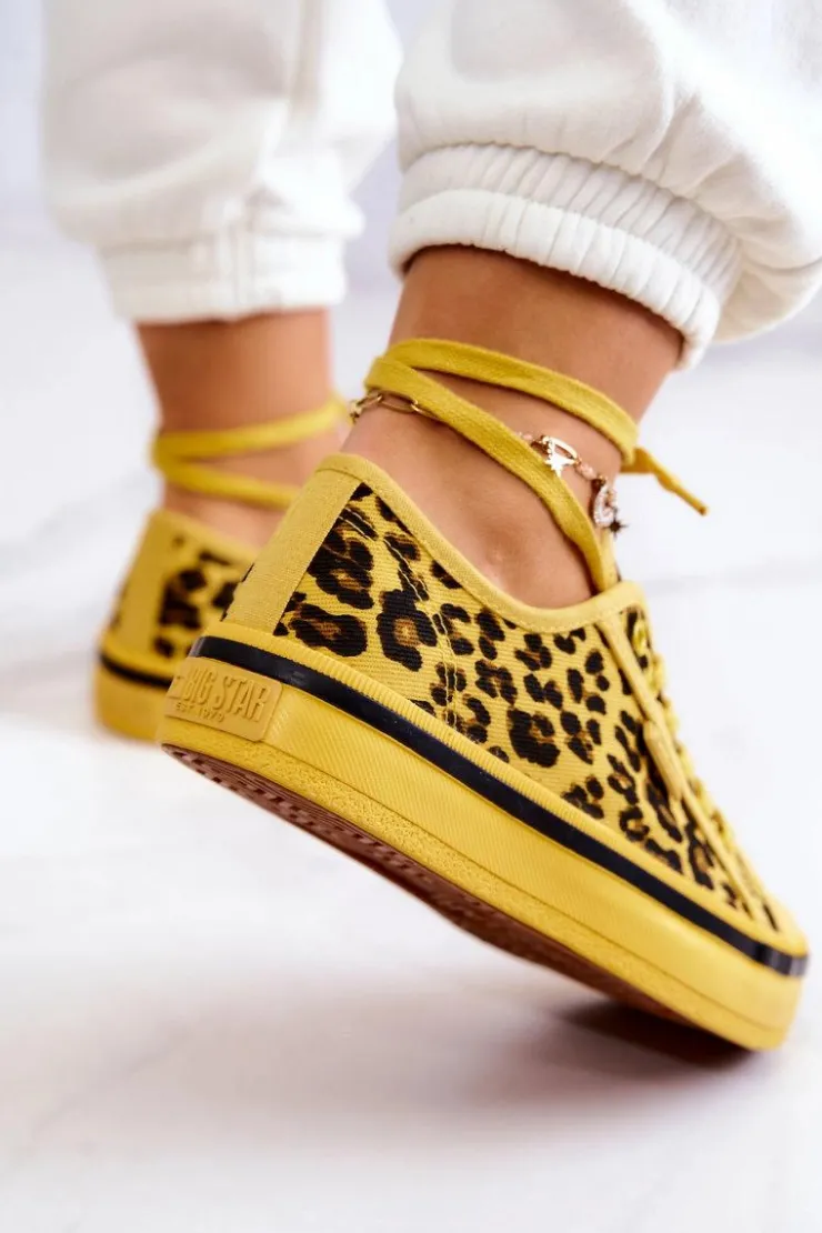 Best Big Star Shoes Damskie Trampki Pantera BIG STAR JJ274616 Żółte