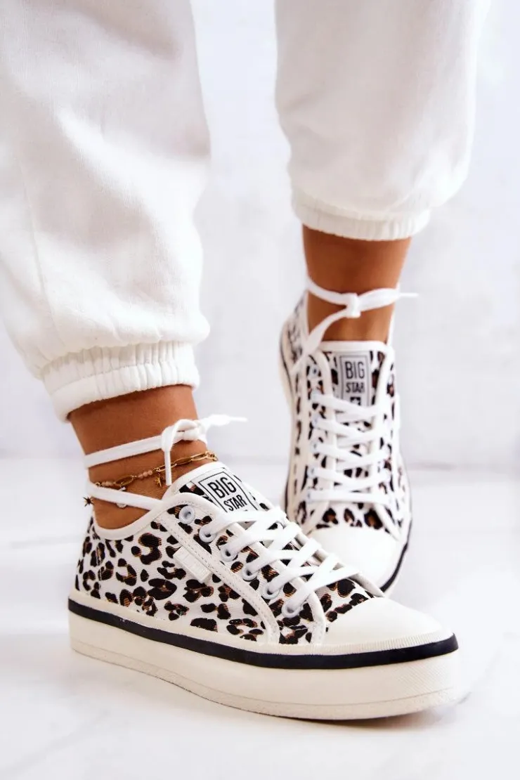 Damskie Big Star Shoes Damskie Trampki Pantera BIG STAR JJ274615 Białe