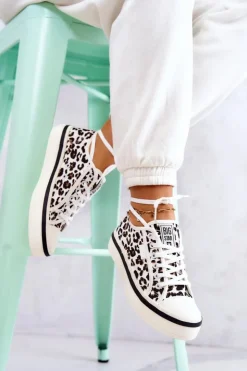 Damskie Big Star Shoes Damskie Trampki Pantera BIG STAR JJ274615 Białe