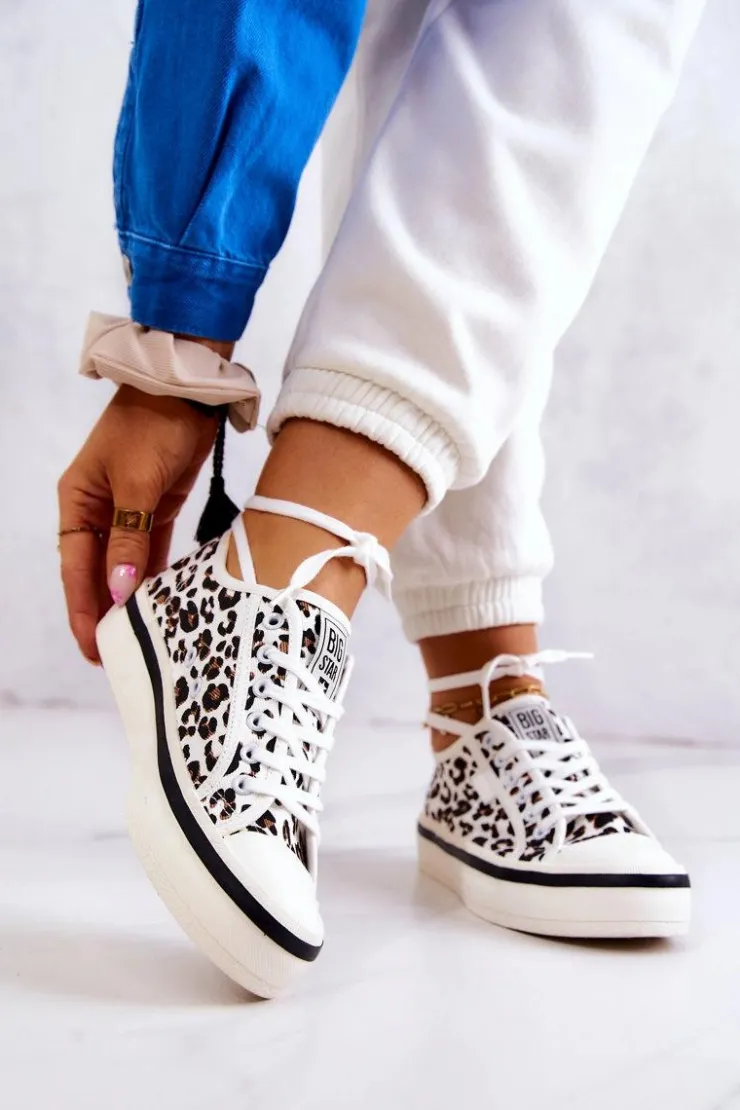 Damskie Big Star Shoes Damskie Trampki Pantera BIG STAR JJ274615 Białe